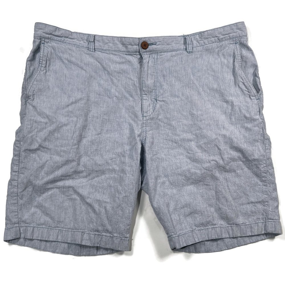 Tommy Bahama Shorts Mens 42 Seersucker Linen Cotton Chino Blue Striped Golf